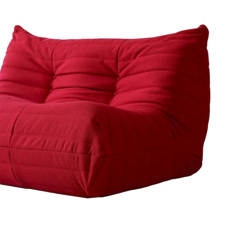 Modern Bean Bag Chair, Teddy Fabric Lounger Chair Lazy Sofa Set