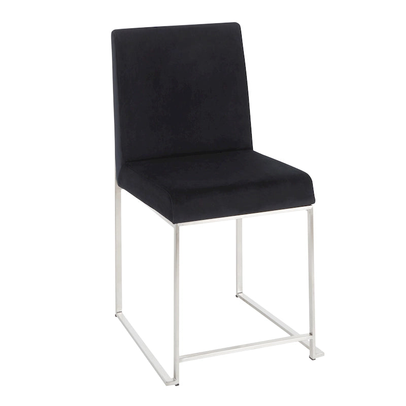 Silver Orchid Forrest High Back Stainless Steel Dining Chair (Set of 2)