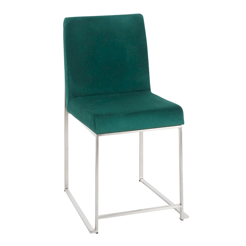 Silver Orchid Forrest High Back Stainless Steel Dining Chair (Set of 2)