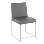 Silver Orchid Forrest High Back Stainless Steel Dining Chair (Set of 2)