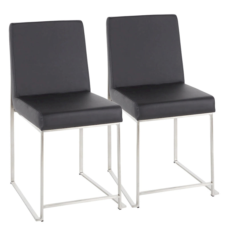 Silver Orchid Forrest High Back Stainless Steel Dining Chair (Set of 2)