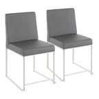 Silver Orchid Forrest High Back Stainless Steel Dining Chair (Set of 2)