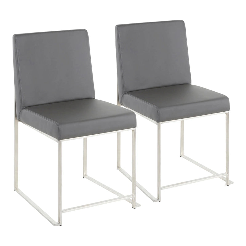 Silver Orchid Forrest High Back Stainless Steel Dining Chair (Set of 2)