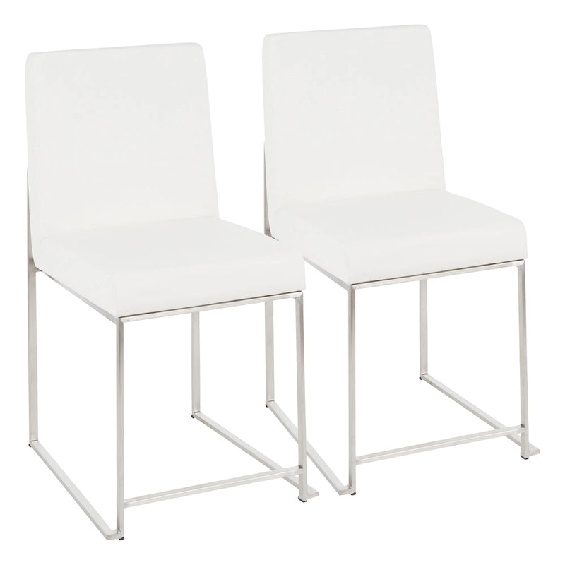 Silver Orchid Forrest High Back Stainless Steel Dining Chair (Set of 2)
