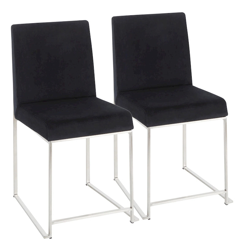 Silver Orchid Forrest High Back Stainless Steel Dining Chair (Set of 2)