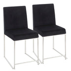 Silver Orchid Forrest High Back Stainless Steel Dining Chair (Set of 2)