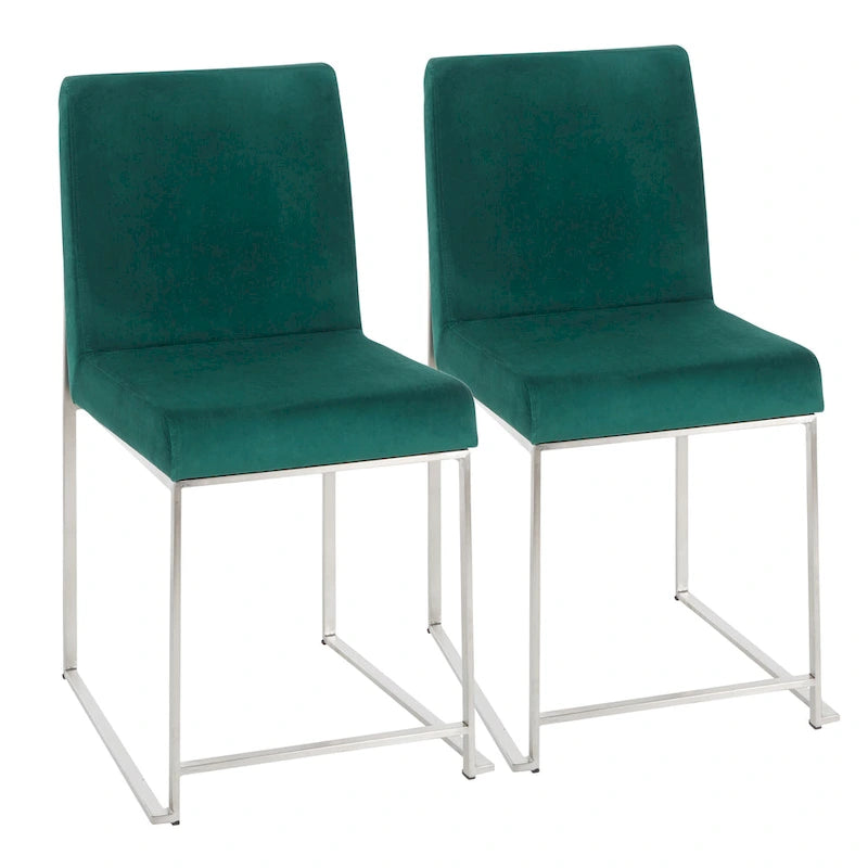 Silver Orchid Forrest High Back Stainless Steel Dining Chair (Set of 2)