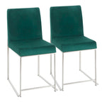 Silver Orchid Forrest High Back Stainless Steel Dining Chair (Set of 2)