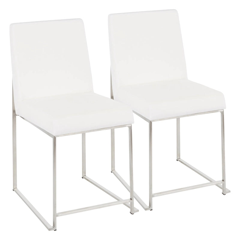 Silver Orchid Forrest High Back Stainless Steel Dining Chair (Set of 2)