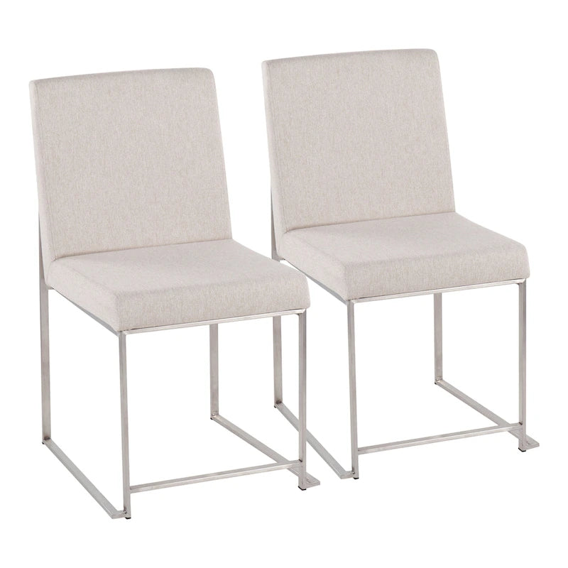 Silver Orchid Forrest High Back Stainless Steel Dining Chair (Set of 2)
