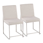 Silver Orchid Forrest High Back Stainless Steel Dining Chair (Set of 2)
