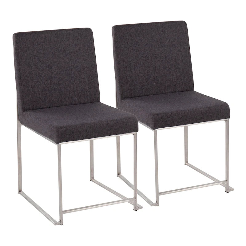 Silver Orchid Forrest High Back Stainless Steel Dining Chair (Set of 2)