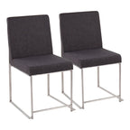 Silver Orchid Forrest High Back Stainless Steel Dining Chair (Set of 2)