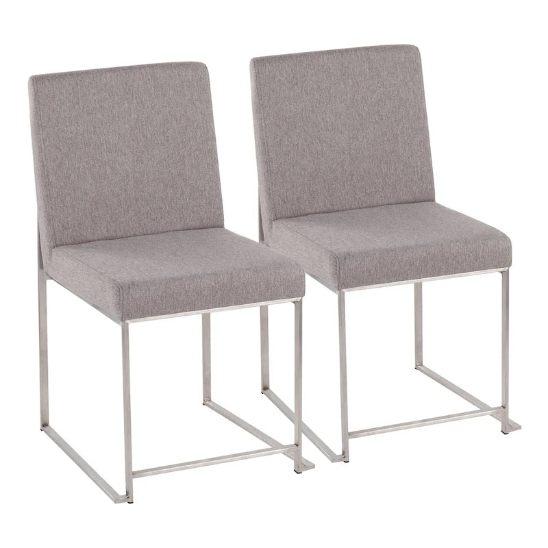 Silver Orchid Forrest High Back Stainless Steel Dining Chair (Set of 2)