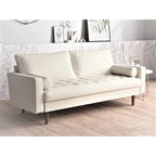 US Pride Lopez Faux Leather Mid-century Modern Sofa
