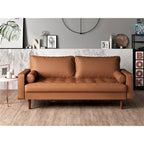 US Pride Lopez Faux Leather Mid-century Modern Sofa