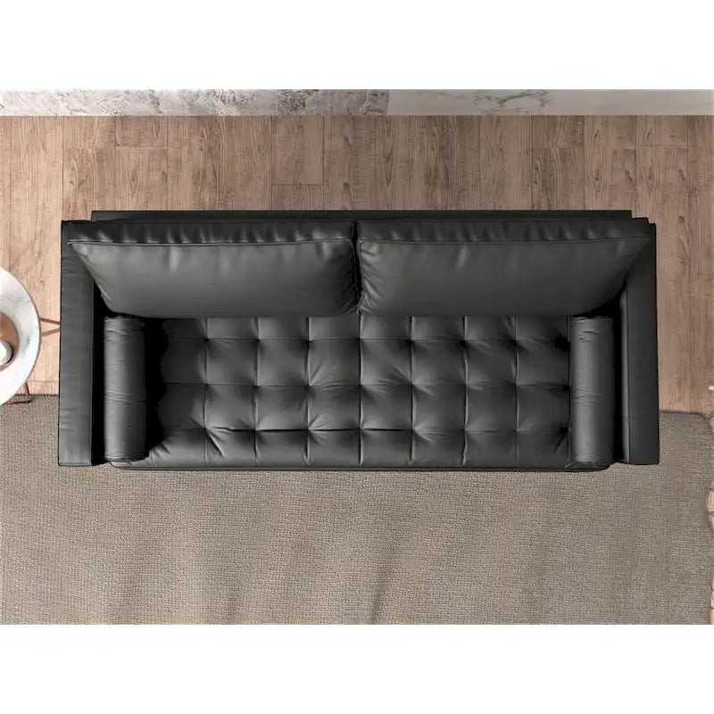 US Pride Lopez Faux Leather Mid-century Modern Sofa