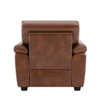 Morden Fort Upholstered Living Room Set, 2 Pieces, Faux Leather Chair, Sofa