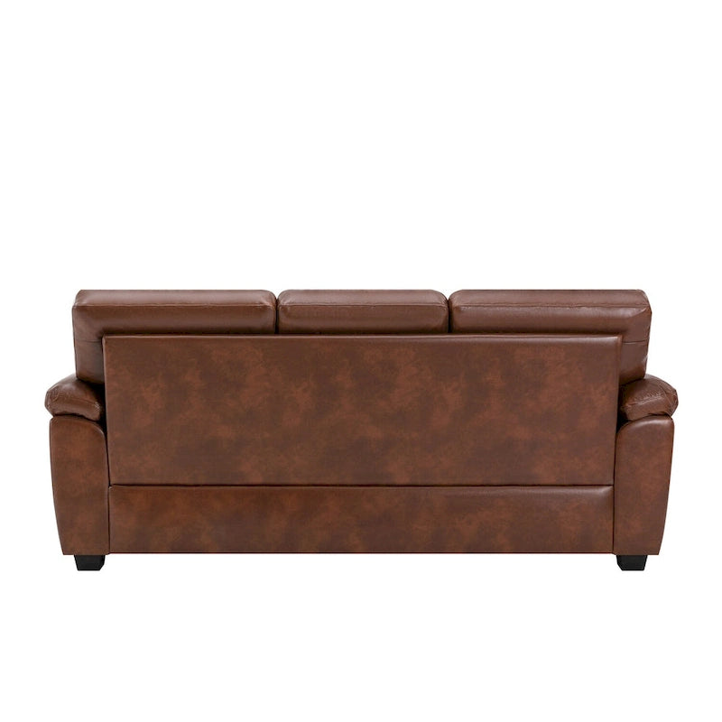 Morden Fort Upholstered Living Room Set, 2 Pieces, Faux Leather Chair, Sofa