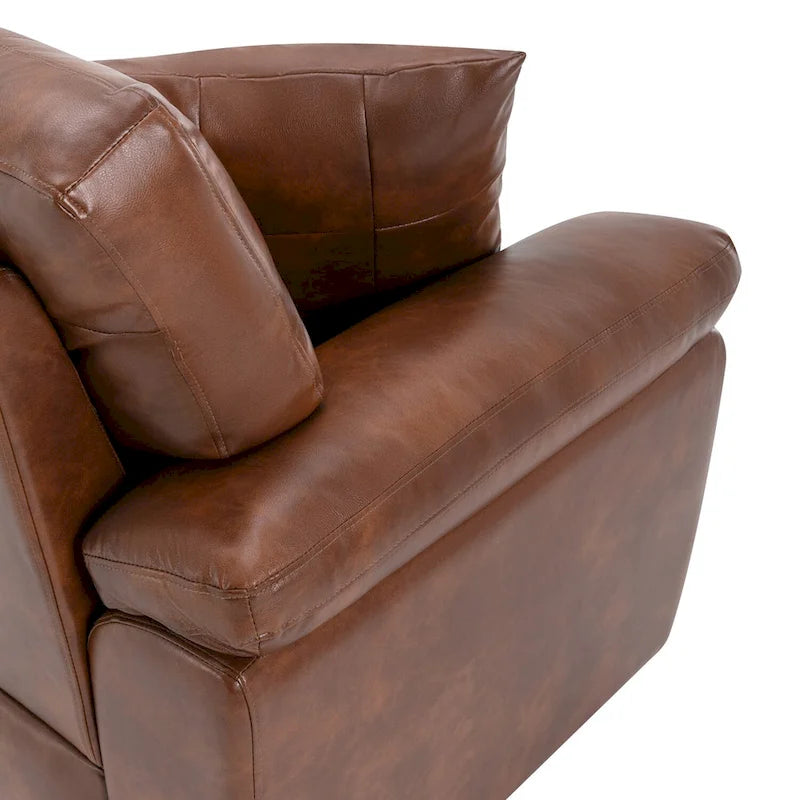 Morden Fort Upholstered Living Room Set, 2 Pieces, Faux Leather Chair, Sofa