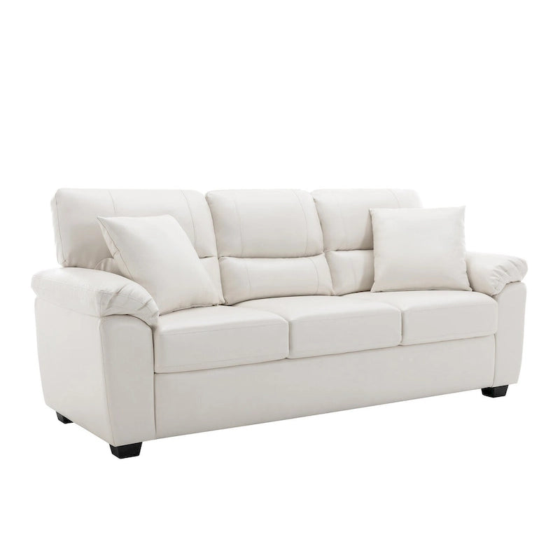 Morden Fort Upholstered Living Room Set, 2 Pieces, Faux Leather Chair, Sofa