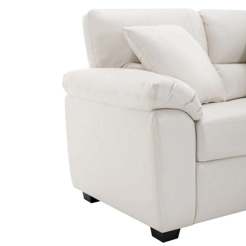 Morden Fort Upholstered Living Room Set, 2 Pieces, Faux Leather Chair, Sofa