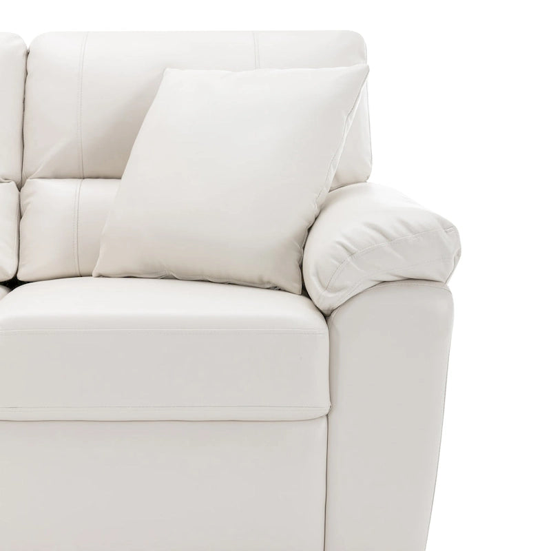 Morden Fort Upholstered Living Room Set, 2 Pieces, Faux Leather Chair, Sofa