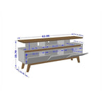 Yonkers Mid Century Modern Wood . Media Console Cabinet