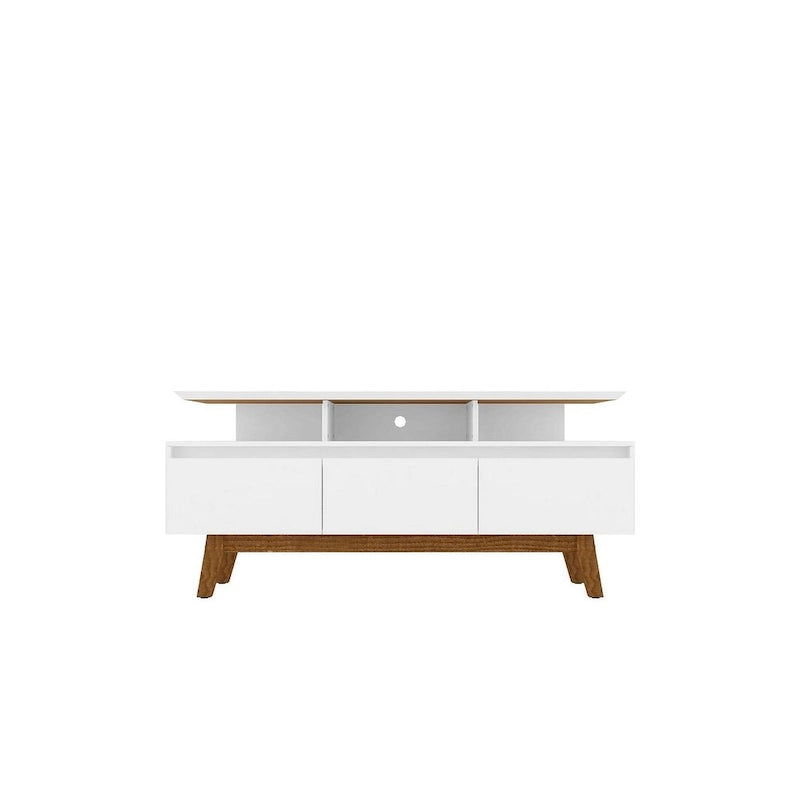 Yonkers Mid Century Modern Wood . Media Console Cabinet
