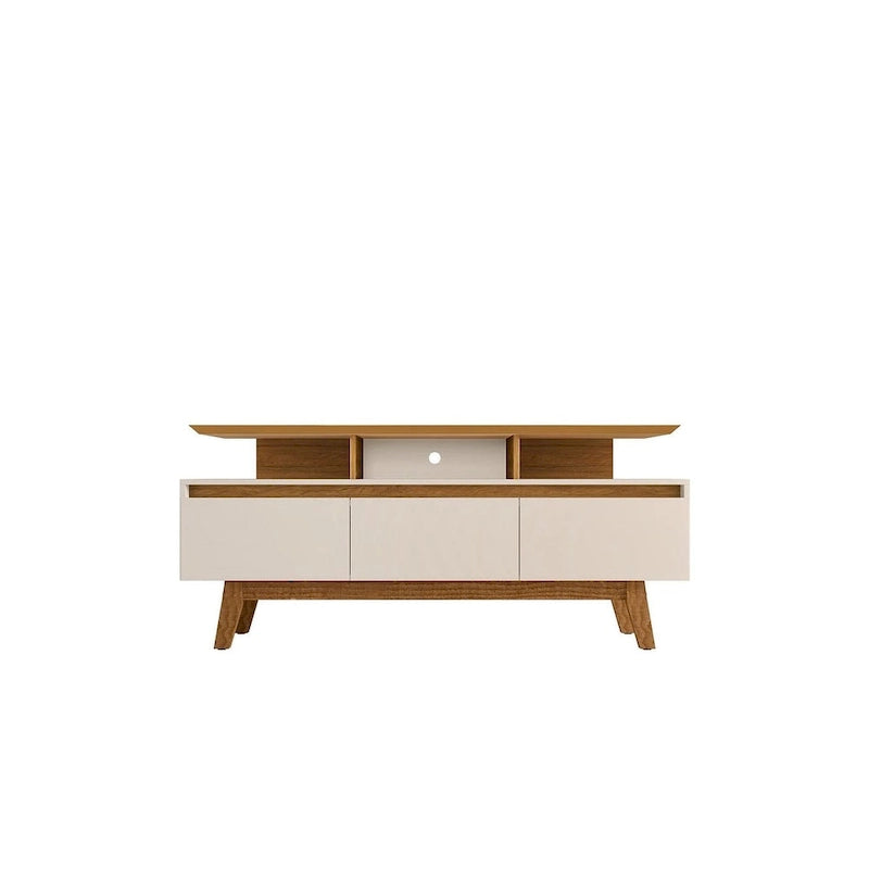 Yonkers Mid Century Modern Wood . Media Console Cabinet