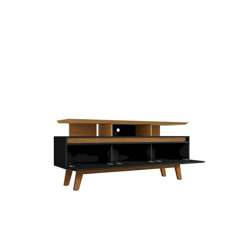 Yonkers Mid Century Modern Wood . Media Console Cabinet