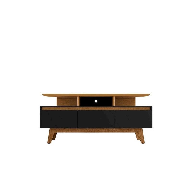 Yonkers Mid Century Modern Wood . Media Console Cabinet