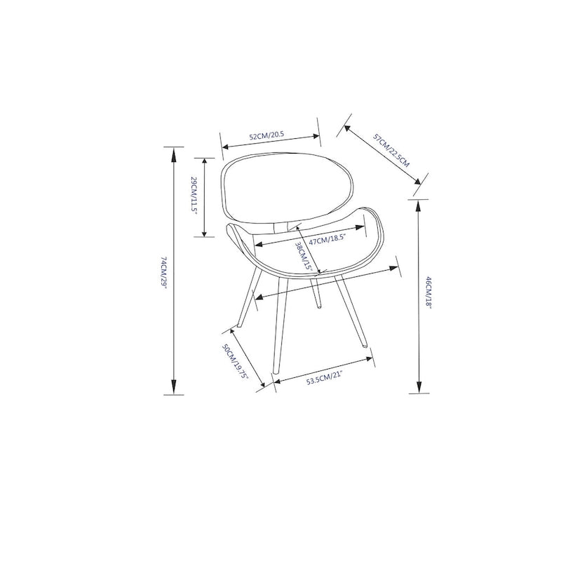 WYNDENHALL Avondale Mid Century Modern Dining Chair