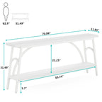70.8Sofa Tables, 2 Tier Extra Long Console Tables for Entryway