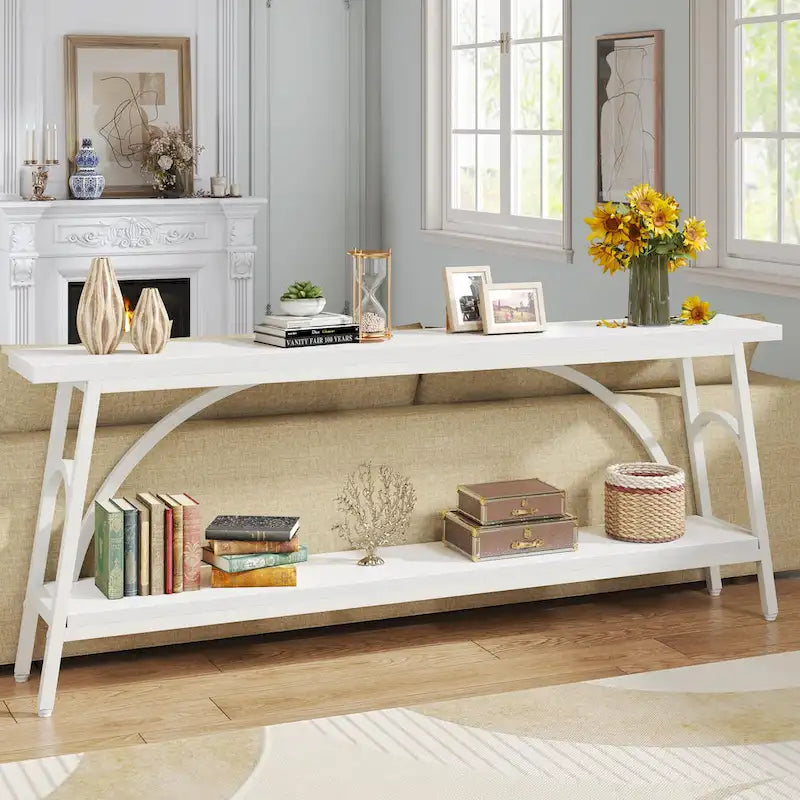70.8Sofa Tables, 2 Tier Extra Long Console Tables for Entryway