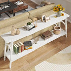 70.8Sofa Tables, 2 Tier Extra Long Console Tables for Entryway