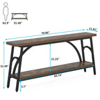70.8Sofa Tables, 2 Tier Extra Long Console Tables for Entryway