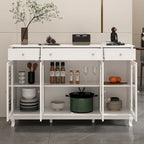 Modern Farmhouse Wood Accent Cabinet with Glass Doors Sideboard Buffet
