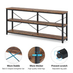 70.8 Inches Console Table 3 Tiers TV Stand Sofa Table