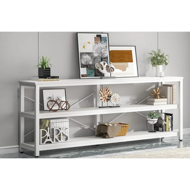 70.8 Inches Console Table 3 Tiers TV Stand Sofa Table