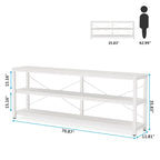 70.8 Inches Console Table 3 Tiers TV Stand Sofa Table