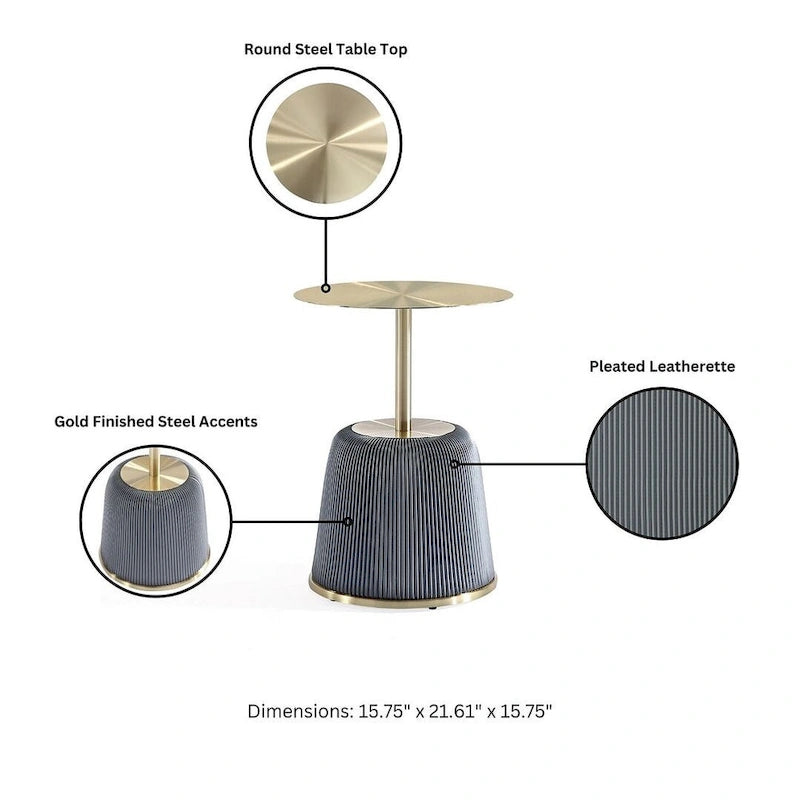 Manhattan Comfort Modern Anderson 1.0 Upholstered End Table