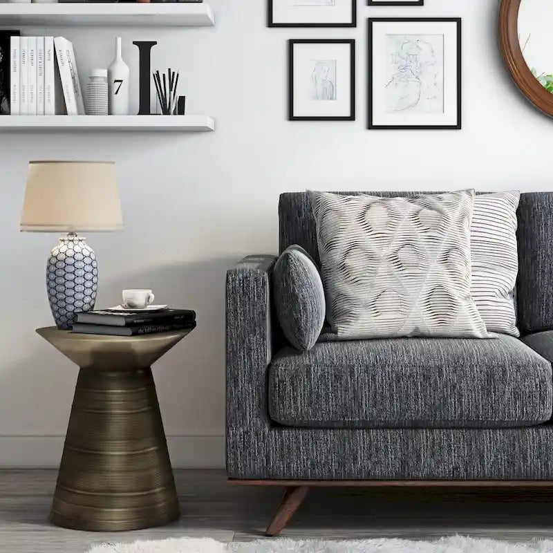 WYNDENHALL Bernhardt Industrial 18 inch Wide Metal Accent Side Table, Fully Assembled