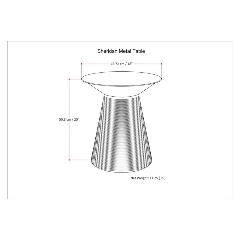 WYNDENHALL Bernhardt Industrial 18 inch Wide Metal Accent Side Table, Fully Assembled