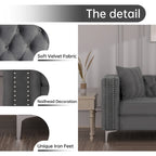 Morden Fort Modern Loveseat with Deep Dutch Velvet Iron Legs