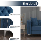 Morden Fort Modern Loveseat with Deep Dutch Velvet Iron Legs