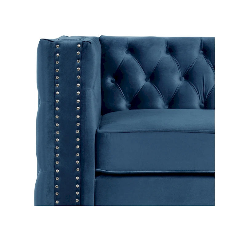 Morden Fort Modern Loveseat with Deep Dutch Velvet Iron Legs