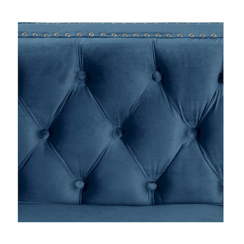 Morden Fort Modern Loveseat with Deep Dutch Velvet Iron Legs