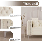 Morden Fort Modern Loveseat with Deep Dutch Velvet Iron Legs