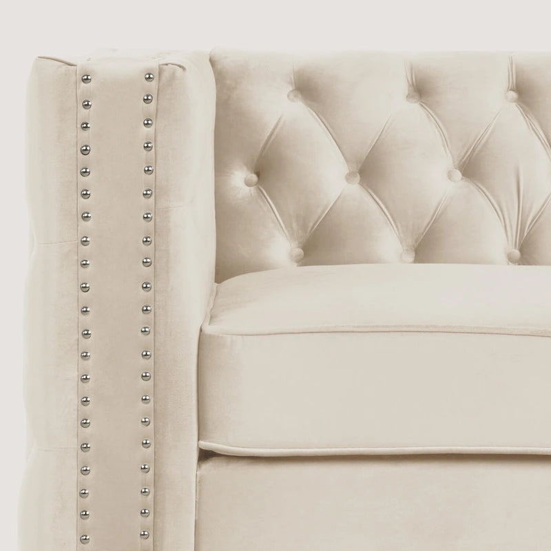 Morden Fort Modern Loveseat with Deep Dutch Velvet Iron Legs